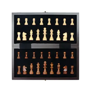 Набор для игры в шахматы с завитками 11,4 '', деревянный магнитный игровой набор, элегантная Шахматная коробка для семейного путешествия, дополнительные фигуры королевы
