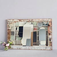 Miroir mural rectangulaire en verre intégral, art antique, artisanat, décoration de luxe, pour dressing, chambre à coucher, salle de bain, foyer