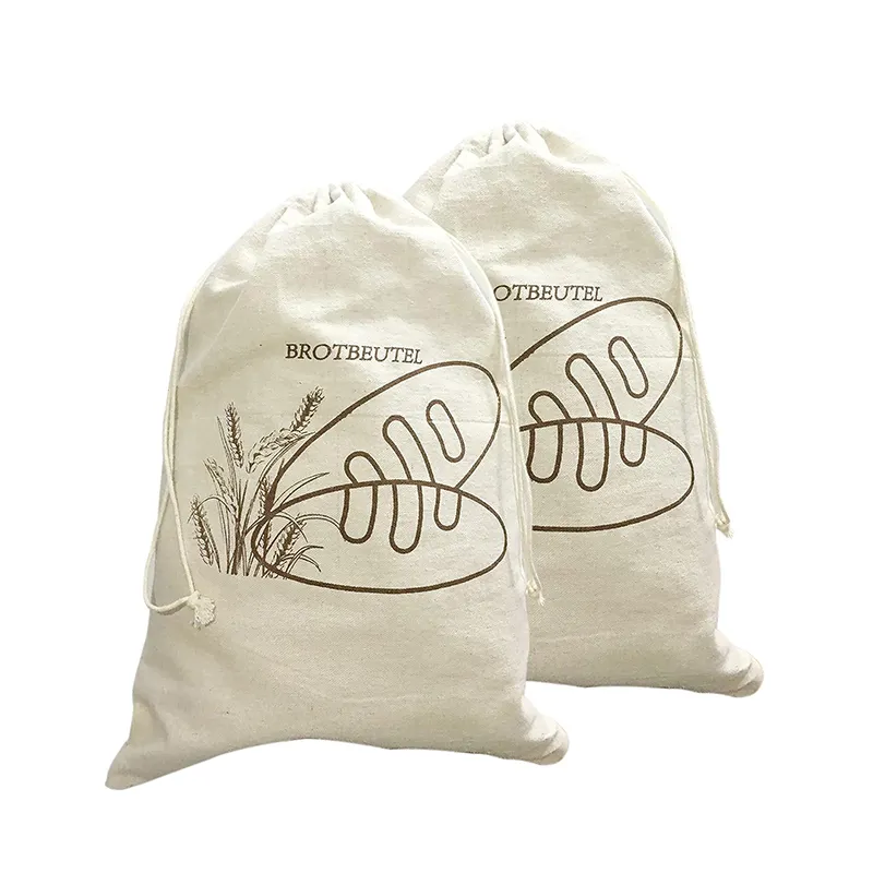 Eco riutilizzabile cibo Logo personalizzato piccolo grande cotone sacchetto di pane lino sacchetto riutilizzabile di stoccaggio Tpu cibo sacchetto di pane