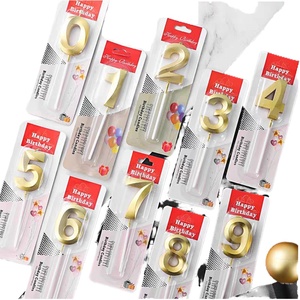 Bougie numérique dorée argentée métallique sans fumée de haute qualité, décoration de gâteau d'anniversaire pour enfants, bougies numériques scintillantes - Product Image 4