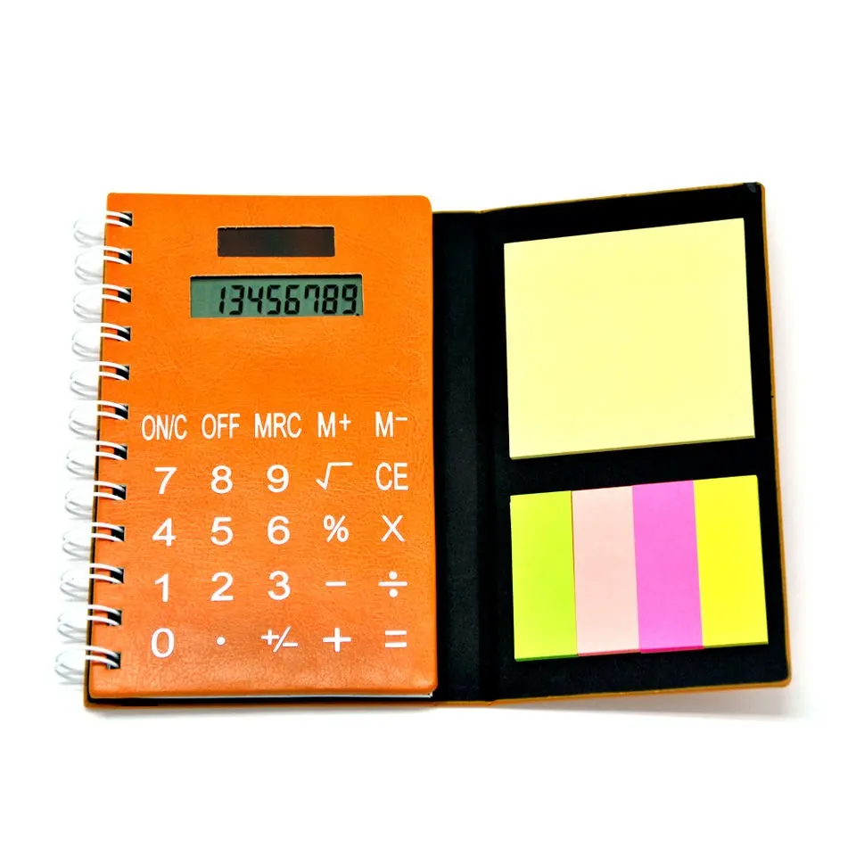 Notebook Fashion Solar Power 8 Digits Portable Pocket Calculator With Sticky Note Diary For Business promotion gift