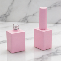 Flacon en verre vide de luxe personnalisé avec logo, couleur, 15 ml, 12 ml, carré, rectangulaire, pour vernis gel UV, avec bouchons à pinceau