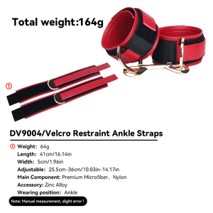 Наручники для взрослых DV9004 черно-красные, для БДСМ, обеспечивают интенсивное смирение в ролевых сценариях. - Product Image 6