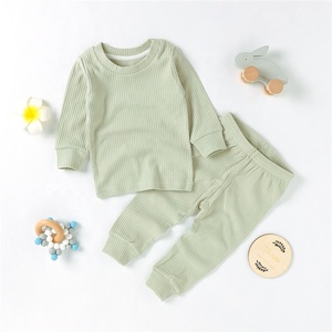 아동용 골지 슬립수트 파자마 세트 유아 잠옷 - Product Image 3