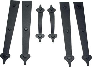 Decorative Metal <strong>Garage</strong> Door Hardware Screw in House Accents Dummy <strong>Hinges</strong> Handles Black Steel Barn <strong>Gate</strong> <strong>Garage</strong> Decor - Product Image 2
