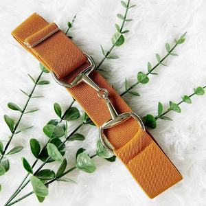 At geri sürme kemer gümüş snabelt Bit toka binicilik kemer binici için kumaş elastik kemer özelleştirme etiket - Product Image 3