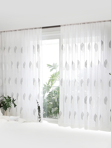 1PC White Voile <b>Curtain</b>,Woven 100% Polyester Embroidery Sheer <b>Curtain</b> for the Living Room - Product Image 2