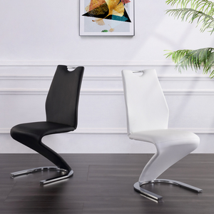 Sedia da Pranzo Moderna di Lusso con <span class=keywords><strong>Schienale</strong></span> <span class=keywords><strong>Alto</strong></span> in Pelle Sintetica a Forma di Z, Adatta per Uso Domestico e Ristorante - Product Image 2