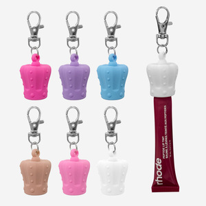 Tapa de Silicona Ecológica para Brillo Labial, Soporte para Bálsamo Labial con Llavero, Accesorio de Maquillaje Portátil Antipérdida para Bálsamo Labial - Product Image 4