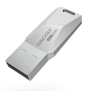 Clé USB OSCOO 2.0 8 Go-64 Go en alliage de zinc, argentée, vente en gros, nouvelle micro-clé USB - Product Image 1