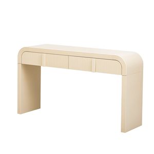 DB TREXM Table console moderne silhouette arrondie avec 2 tiroirs finition abricot unique pour l'entrée du salon - Product Image 5