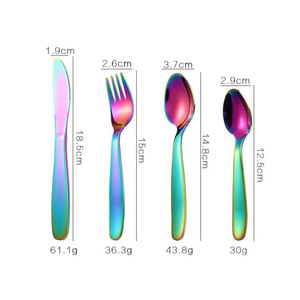 Wholesale Safe High Quality Stainless Steel 304 <strong>Children</strong> Kids <strong>Cutlery</strong> Set Knife Gold Spoon Fork Flatware High Mirror Giveaways - Product Image 2