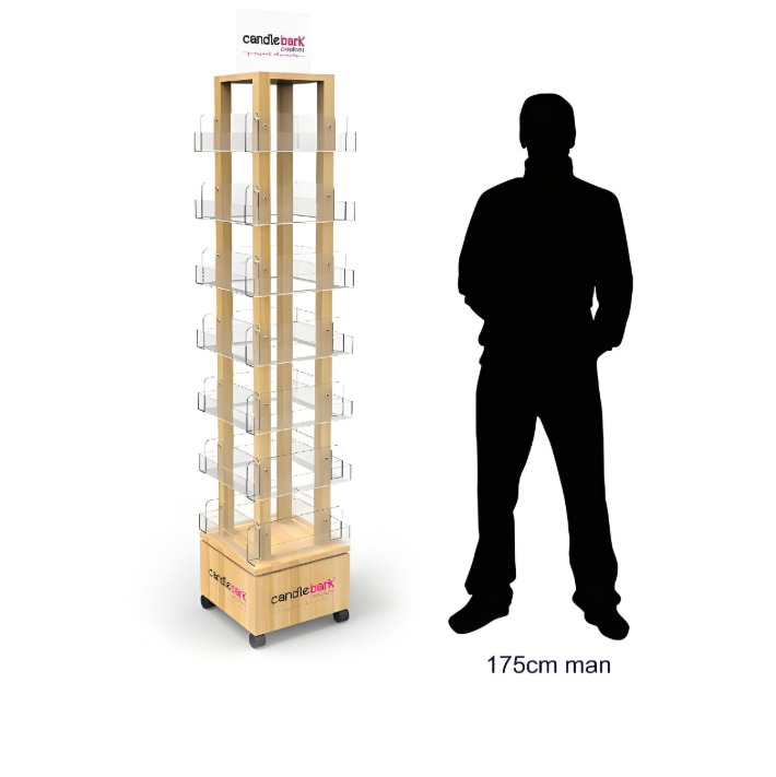 Apache Custom Wood Cards Rotating Display Stand Display Racks for Bookstore & Stationery Store & Gift Shop