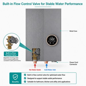 <span class=keywords><strong>Calentador</strong></span> <span class=keywords><strong>de</strong></span> Agua Eléctrico Instantáneo WiFi, <span class=keywords><strong>Calentador</strong></span> <span class=keywords><strong>de</strong></span> Agua sin Tanque para Montar en la Pared, para Apartamentos, Baños, Hoteles y Lavabos - Product Image 4