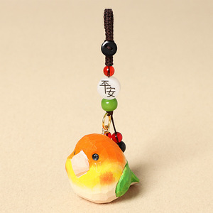 Porte-clés de voiture en bois et acier inoxydable fait main, pendentif perroquet créatif, décoration de sac à dos, cadeau personnalisé avec logo pour amis et enseignants - Product Image 5
