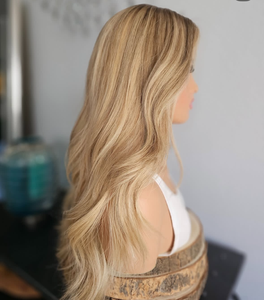 Venta al por mayor de <span class=keywords><strong>cabello</strong></span> virgen <span class=keywords><strong>balayage</strong></span> <span class=keywords><strong>rubio</strong></span> cálido con reflejos, calidad 12A, largo, para pelucas con encaje americano HD transparente sin pegamento - Product Image 4