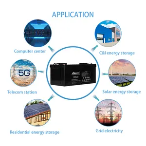 Baterai AGM baterai baterai asam timbal sepeda dalam 12V 200ah 200AMP untuk sistem penyimpanan energi surya panel surya penjualan terbaik