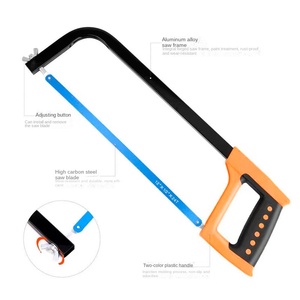 工場卸売12インチ鋼手動のこぎりダブルカラーハンドルハックソー厚いフレーム木工切断用 - Product Image 2