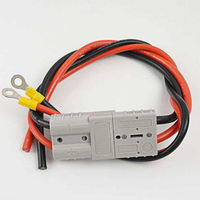 Connecteur de batterie pour chariot élévateur 50A 600V avec câble en silicone IP66 de 1m, boîtier en cuivre PC, mâle/femelle 2P