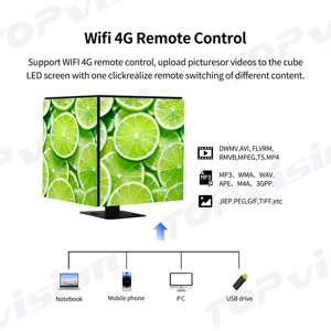 Topvision 4G Wifi Điều Khiển Treo Tường <span class=keywords><strong>360</strong></span> Độ Cửa Hàng Quảng Cáo Trong Nhà Ngoài Trời P2.5 3D Video Ma Thuật Cube LED Màn Hình Hiển Thị - Product Image 2