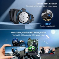 Casque de moto sans fil Q28 LP avec caméra intégrée, écouteurs, étanchéité IPX-7, batterie 500-1000mAh et contrôle du volume