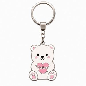 Llaveros Personalizados al por Mayor con Diseño de Oso Adorable, Cadena Metálica, Animal de Dibujos Animados, Regalo Encantador para Niños, Llaveros para Tiendas - Product Image 3