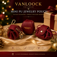 Pochette à bijoux mini en PU de luxe, emballage cadeau élégant et portable pour bagues, boucles d'oreilles, colliers, cuir PU de haute qualité
