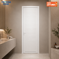 Puerta de Baño Blanca con Bisagras, Panel de Aluminio, Puerta de Inodoro Impermeable, Proveedor