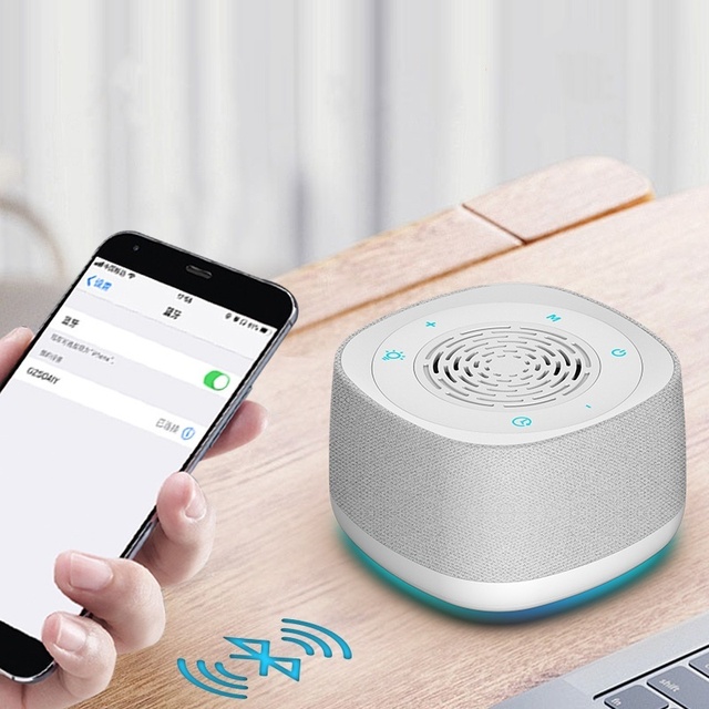 Factory Price Newest Breathing Light 14 Sounds Sleeping Aid Alarm Clock Smart White Noise Sound Machine with Bluetooth Speaker