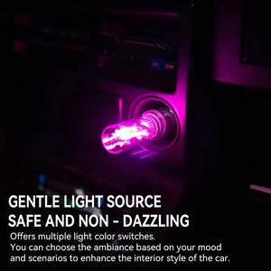 Lampe de nuit tactile USB en verre LED, lumière multicolore pour voiture, décoration intérieure pour voitures, camions, motos universels - Product Image 3