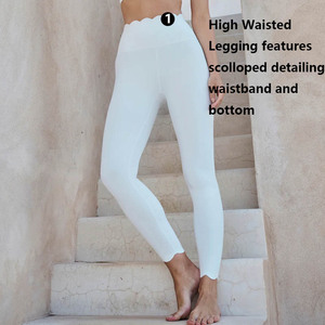 XW-8810 Atasan Lengan Panjang Berdetail Kerut 2 Potong Pakaian Olahraga Legging Yoga Pinggang Tinggi Grosir Kebugaran Olahraga Senam Set Wanita - Product Image 4