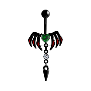 RVS <span class=keywords><strong>navel</strong></span> piercing zwarte bananenbarbell donkere stijl punk sieraden kegel hanger buikring - Product Image 5