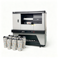 Nouvelle imprimante UV cylindrique Hanhuang avec têtes Ricoh Gen6, haute vitesse et précision pour tasses, verre, céramique, plastique et bouteilles d'eau
