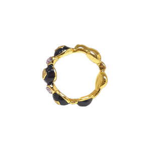 Anillo de Cristal en Acero Inoxidable 316L con Baño de Oro PVD, Joyería Sostenible y Resistente para Mujer, Accesorio de Moda - Product Image 2