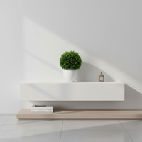 Plante en herbe artificielle de style bonsaï dans un pot en plastique blanc - Écologique et durable 60 cm pour la décoration de Pâques et du salon