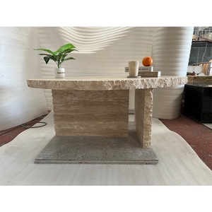 Đồ Nội Thất Hiện Đại Đá Kết Thúc Vòng Đá Không Đều Hình Bầu Dục Marble Trung Tâm Bảng Bắc Âu Phòng Khách Rắn Travertine Bàn Cà Phê - Product Image 3