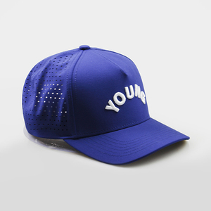 Casquette de baseball incurvée en polyester imperméable à 5 panneaux avec logo personnalisé découpé au laser et maille en corde pour le golf et le sport – Fabricant de chapeaux - Product Image 4
