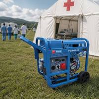 Générateur diesel portable à châssis ouvert 7 kW Yuchai YC7GF-3 8 kW max triphasé 230 V/400 V refroidi par air pour la sauvegarde à domicile