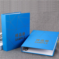 Carpeta de anillas personalizada de 3 o 4 orificios, carpetas de cartón coloridas, carpetas de muestras de tela para tarjetas de colores.
