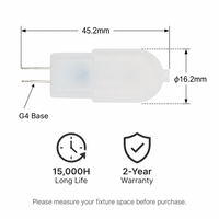 Bombilla LED G4 de 12V 2.3W 200LM Ra>80 con Controlador IC, 14 LEDs 2835 de Plástico, Ahorro de Energía, Certificación CE, para Uso Residencial
