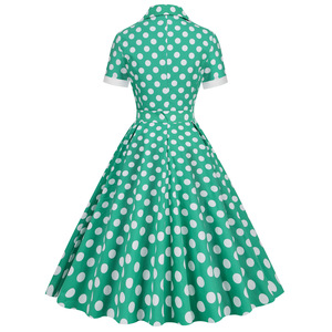 Vintage des années 1950 Hepburn Style grande balançoire robe rétro demoiselle d'honneur Performance vêtements avant en mousseline de soie été vacances pique-nique Photo - Product Image 3