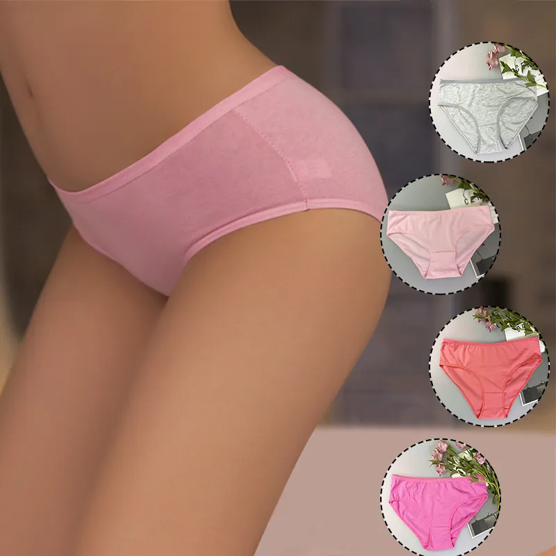 Wholesale Custom Logo Cotton Panties Stock Women Breathable Panties Briefs