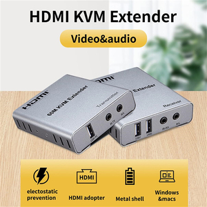60m USB KVM HDMI Extender 1080p trên CAT5e CAT6 RJ45 Ethernet Cáp âm thanh <span class=keywords><strong>Video</strong></span> Transmitter Receiver tín hiệu mở rộng chuyển đổi - Product Image 3