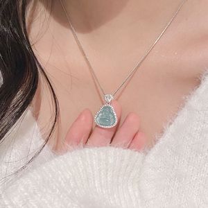 Collar con Colgante de Buda de Jade Azul Natural, Plata de Ley S925 con Incrustaciones de Buda Sonriente, Nuevo Colgante Chino Fino - Product Image 1