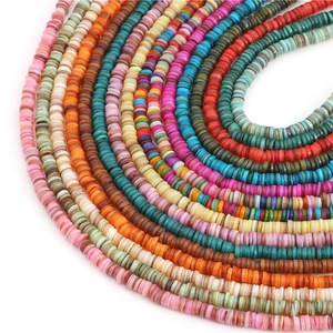 Perline Heishi in Conchiglia Tinta 6/8MM, Perline Distanziatrici Piatte Colorate, Perline Sciolte in Conchiglia Naturale per Creazione di Braccialetti, Orecchini e Gioielli Fai-da-Te - Product Image 1