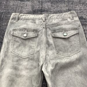 DENIMGUYS Jeans évasés pour hommes, style hip-hop, design vintage rétro, noir, peinture sale, denim délavé, pantalon de rue pour hommes - Product Image 5