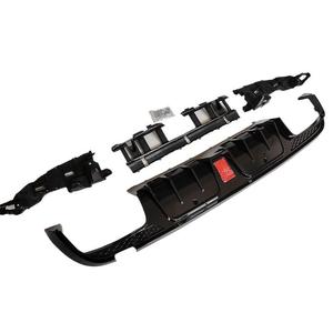 W205扩散器防抱死制动系统后保险杠扩散器光泽黑色后唇，带排气尖端，适用于梅赛德斯W205巴布斯风格 - Product Image 3
