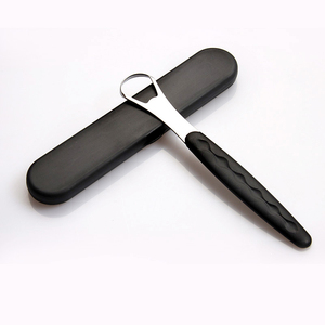 Xách tay 1 miếng đặt lưỡi <span class=keywords><strong>scraper</strong></span> chống lại hơi thở hôi lưỡi <span class=keywords><strong>scraper</strong></span> Cleaner với du lịch trường hợp lưỡi Cleaner - Product Image 4