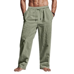 <span class=keywords><strong>Pantaloni</strong></span> di <span class=keywords><strong>lino</strong></span> Casual larghi da <span class=keywords><strong>uomo</strong></span> per comodi <span class=keywords><strong>pantaloni</strong></span> da spiaggia traspiranti alla moda <span class=keywords><strong>pantaloni</strong></span> alla moda leggeri - Product Image 6