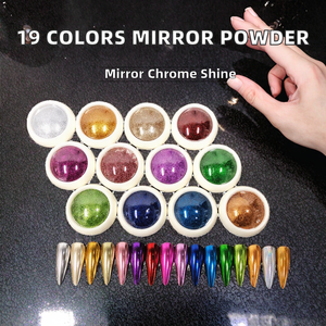 Poudre <span class=keywords><strong>miroir</strong></span> chromée pour nail art <span class=keywords><strong>effet</strong></span> caméléon ultra brillant 19 couleurs, pigment <span class=keywords><strong>effet</strong></span> <span class=keywords><strong>miroir</strong></span> magique métallique pour ongles en gel UV - Product Image 2